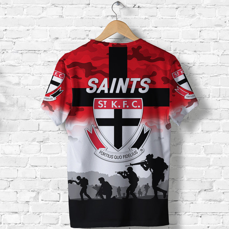 St Kilda Saints ANZAC T shirt Simple Style - Vibe Hoodie Shop