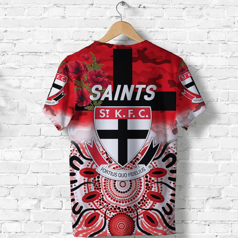 St Kilda Saints ANZAC T shirt Indigenous Vibes - Vibe Hoodie Shop