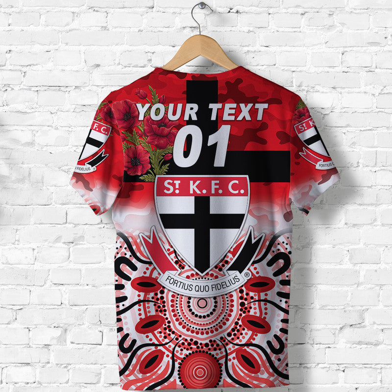 (Custom Personalised) St Kilda Saints ANZAC T shirt Indigenous Vibes - Vibe Hoodie Shop