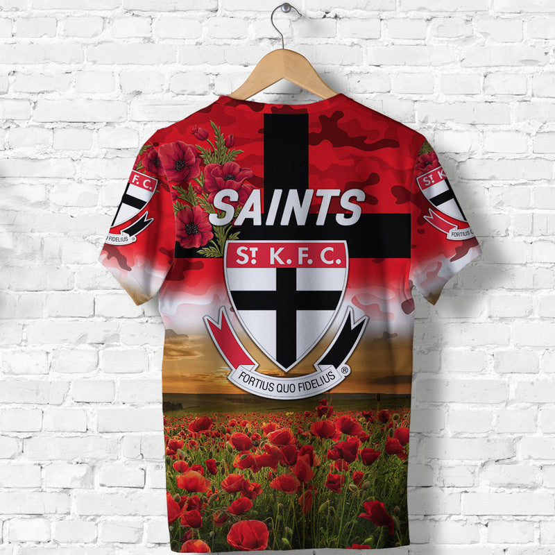 St Kilda Saints ANZAC T shirt Poppy Vibes - Vibe Hoodie Shop