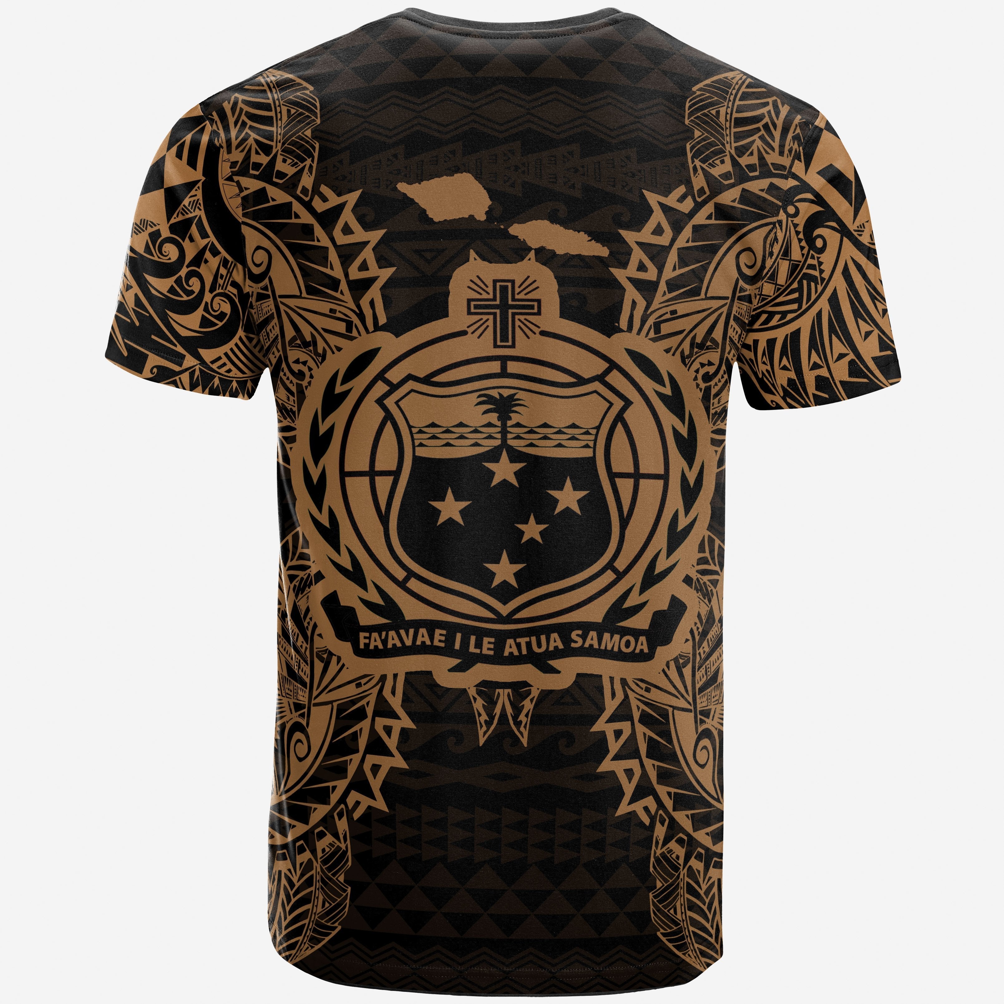Vibe Hoodie Samoa All T shirt - Samoa Coat Of Arms Map Polynesian Tattoo Gold - Vibe Hoodie Shop