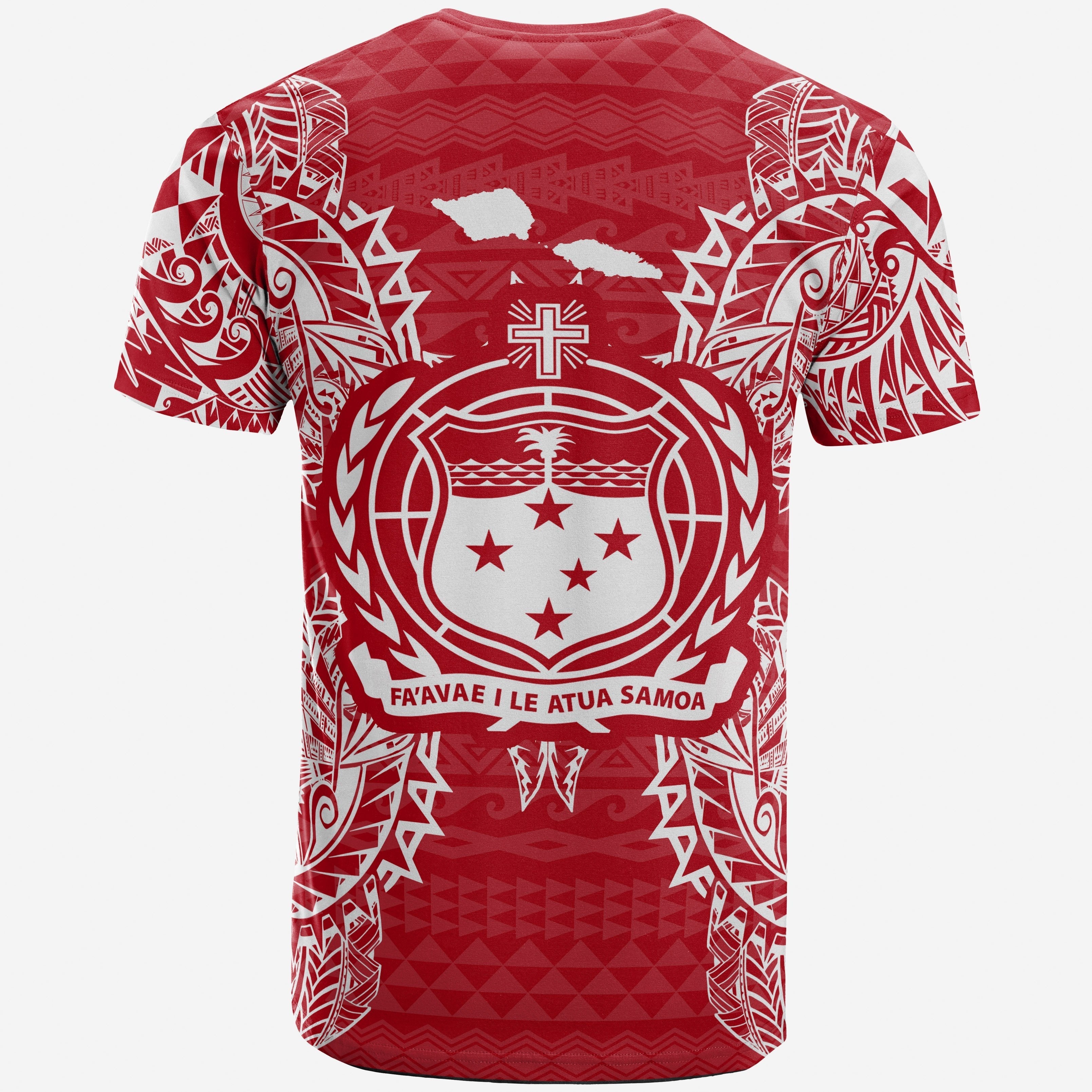 Vibe Hoodie Samoa All T shirt - Samoa Coat Of Arms Map Polynesian Tattoo Red White - Vibe Hoodie Shop
