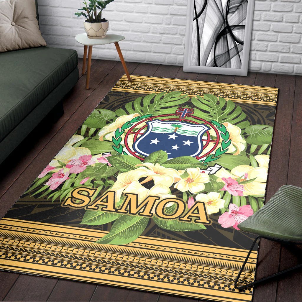 Samoa Area Rug - Polynesian Gold Patterns Collection - Vibe Hoodie Shop