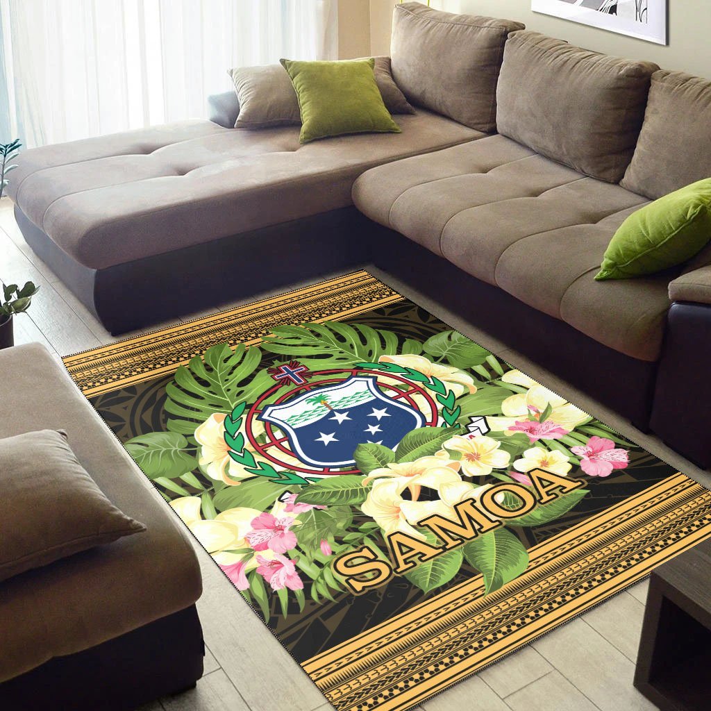 Samoa Area Rug - Polynesian Gold Patterns Collection - Vibe Hoodie Shop