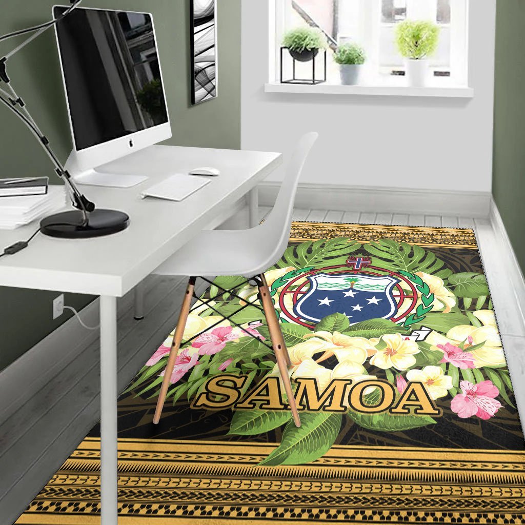 Samoa Area Rug - Polynesian Gold Patterns Collection - Vibe Hoodie Shop