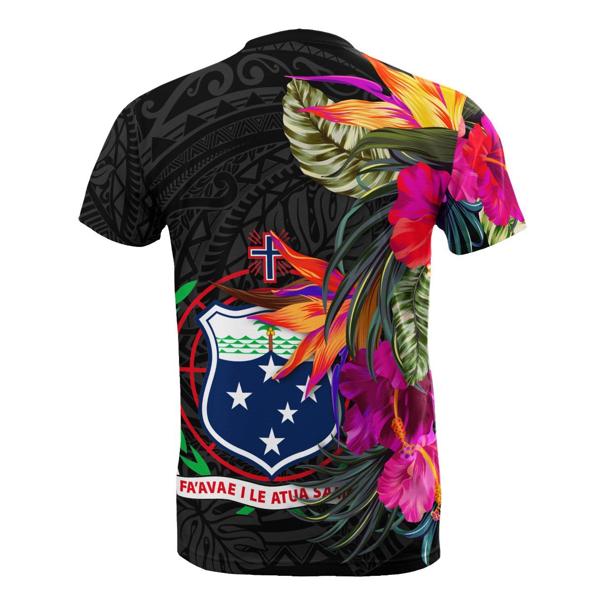 Vibe Hoodie Samoa T shirt - Hibiscus Polynesian Pattern - Vibe Hoodie Shop