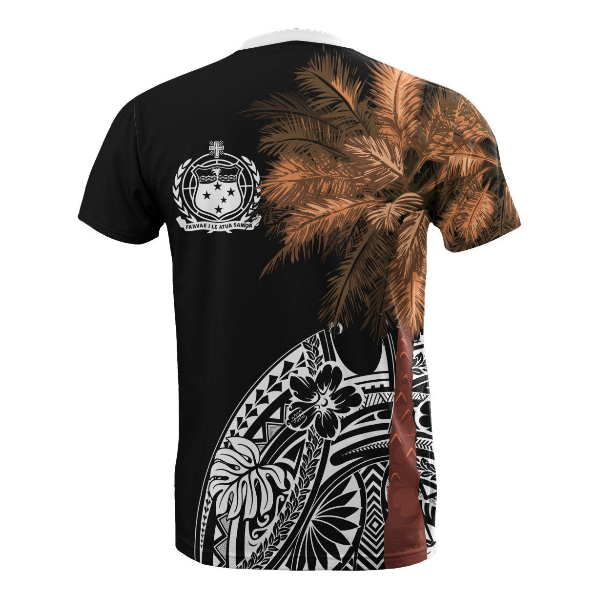 Vibe Hoodie Samoa All T shirt - Polynesian Palm Tree Black - Vibe Hoodie Shop