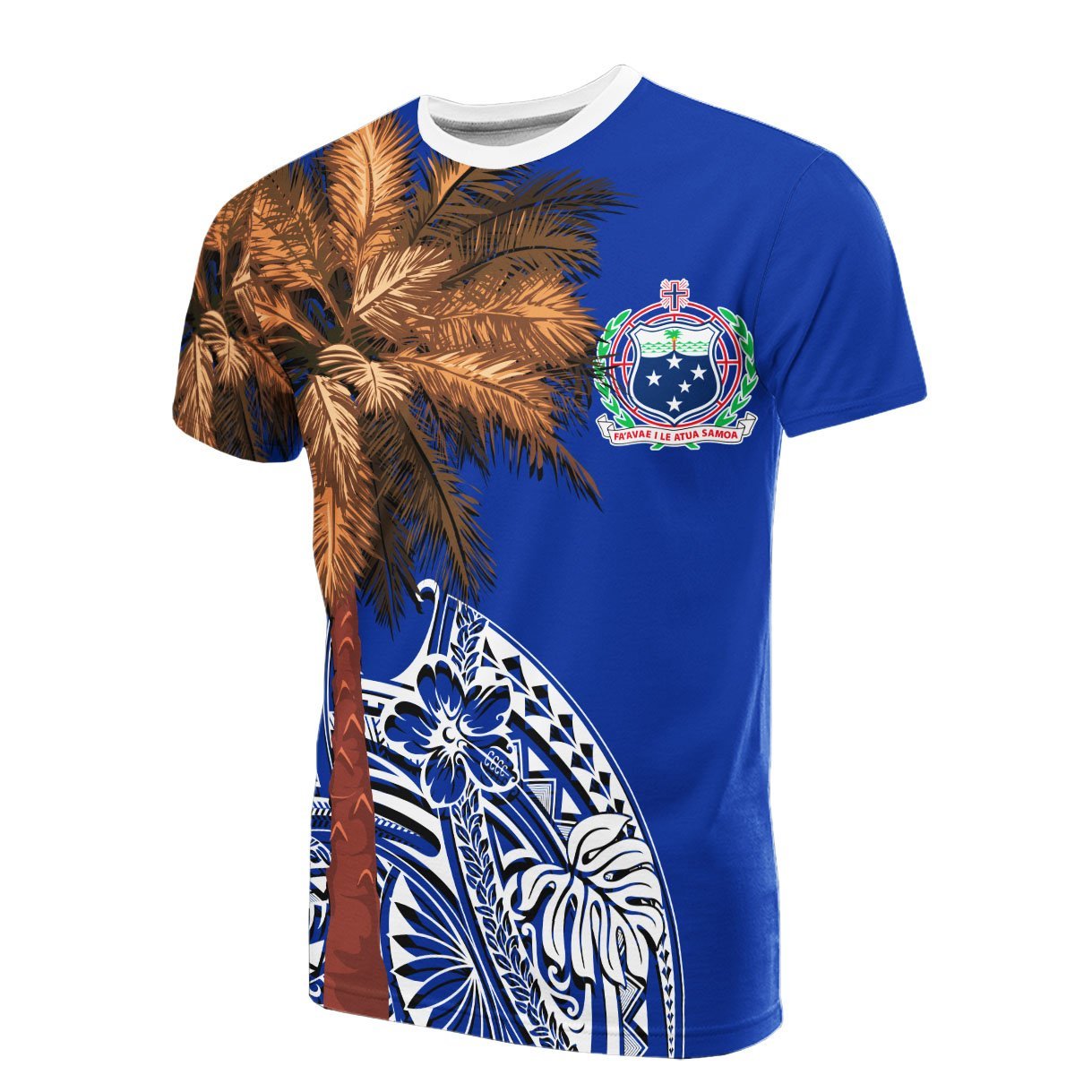 Vibe Hoodie Samoa All T shirt - Polynesian Palm Tree Flag - Vibe Hoodie Shop