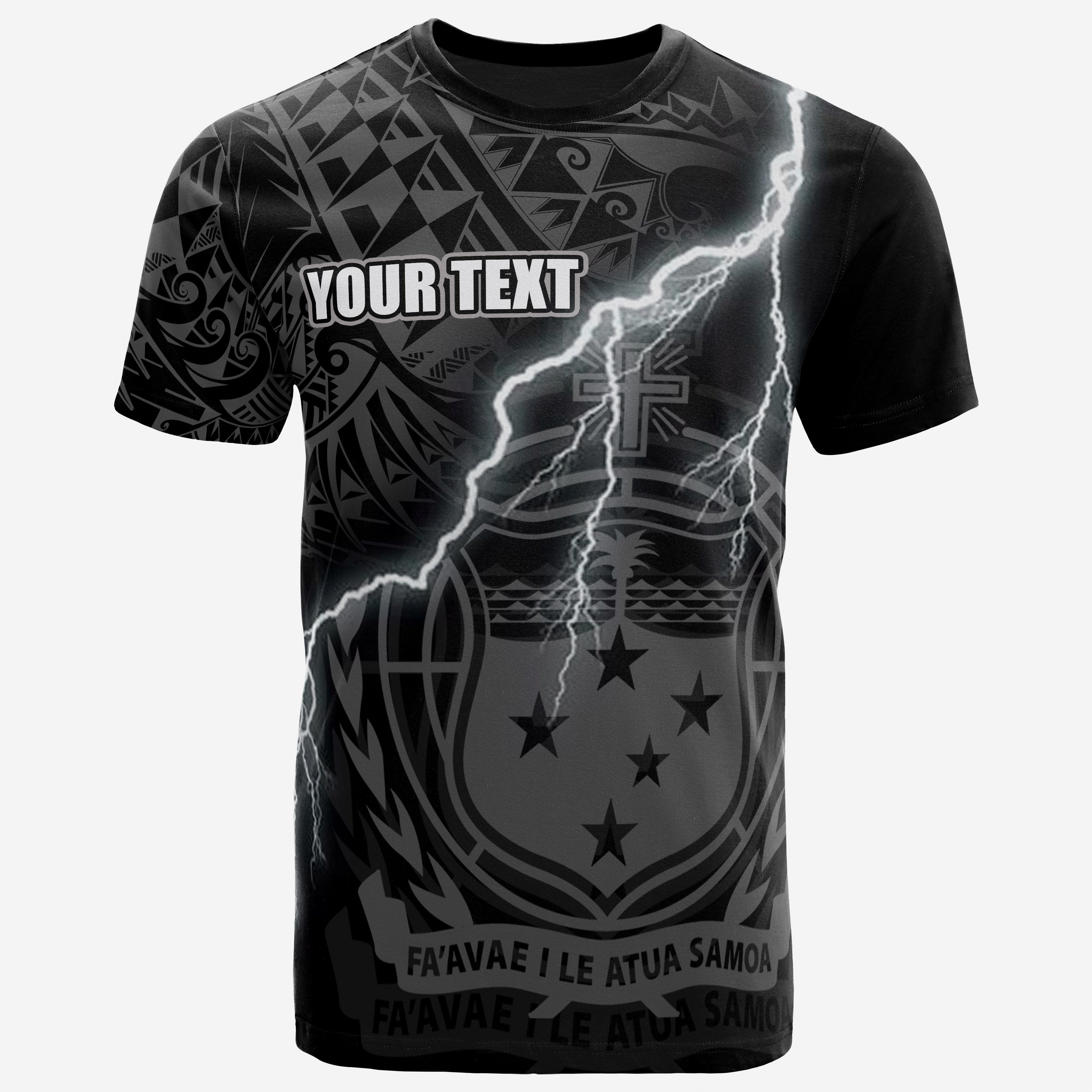 Vibe Hoodie Samoa Custom Personalised T shirt - Samoa Coat Of Arms Lighting Thunder - Vibe Hoodie Shop