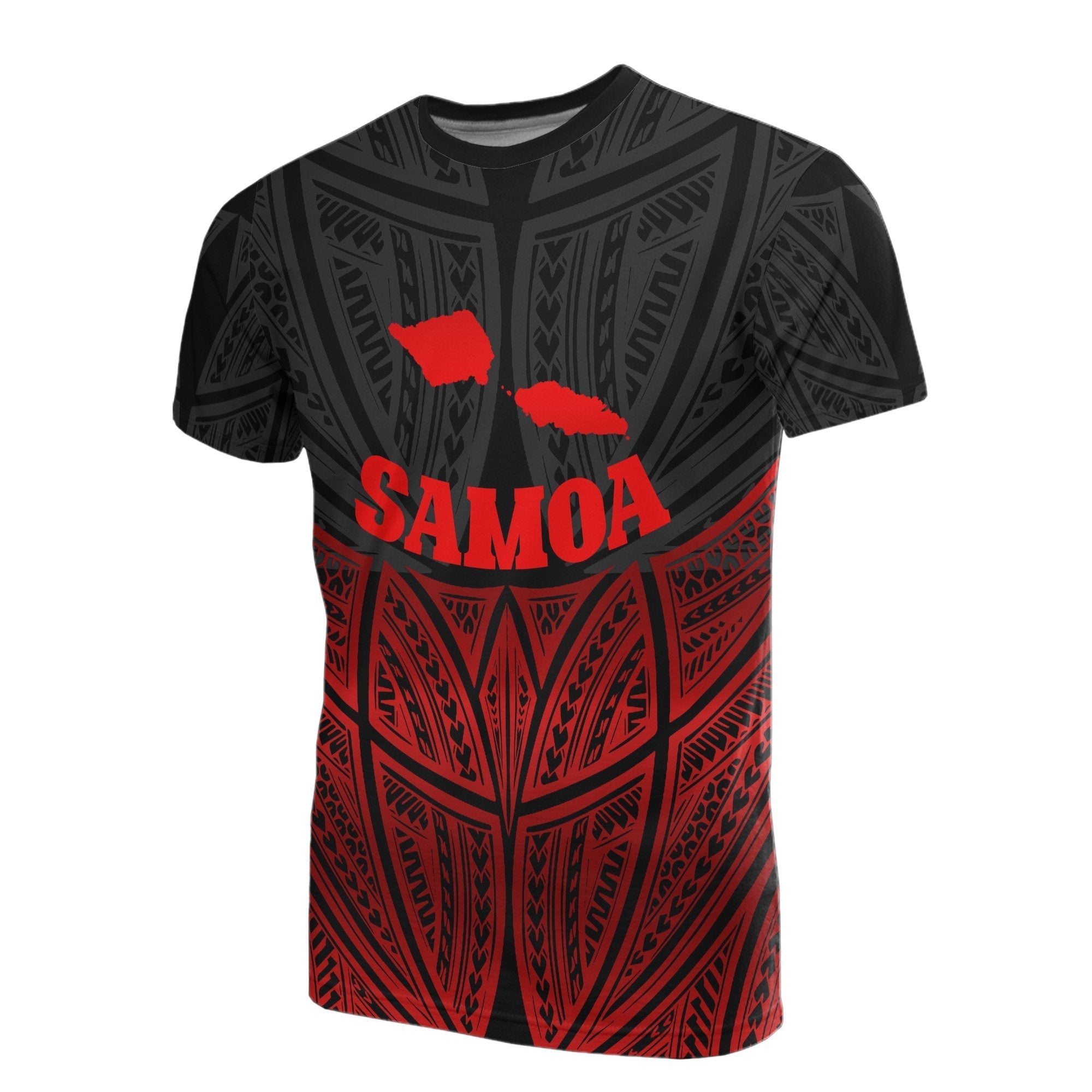 Vibe Hoodie Samoa Polynesian T shirt Red Black Pride Map And Seal - Vibe Hoodie Shop