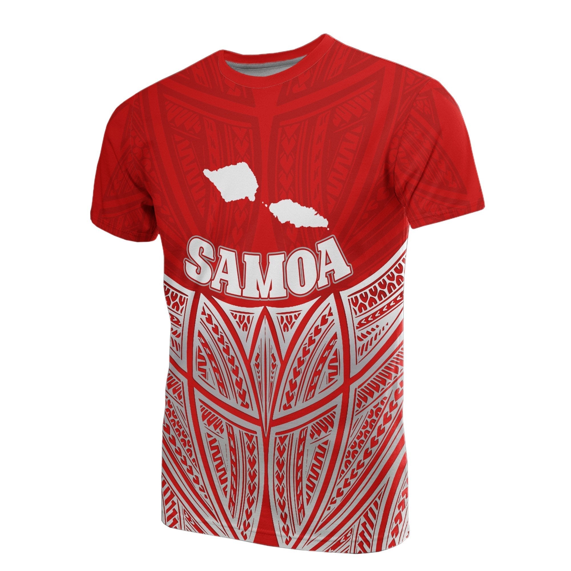 Vibe Hoodie Samoa Polynesian T shirt Red Pride Map And Seal - Vibe Hoodie Shop