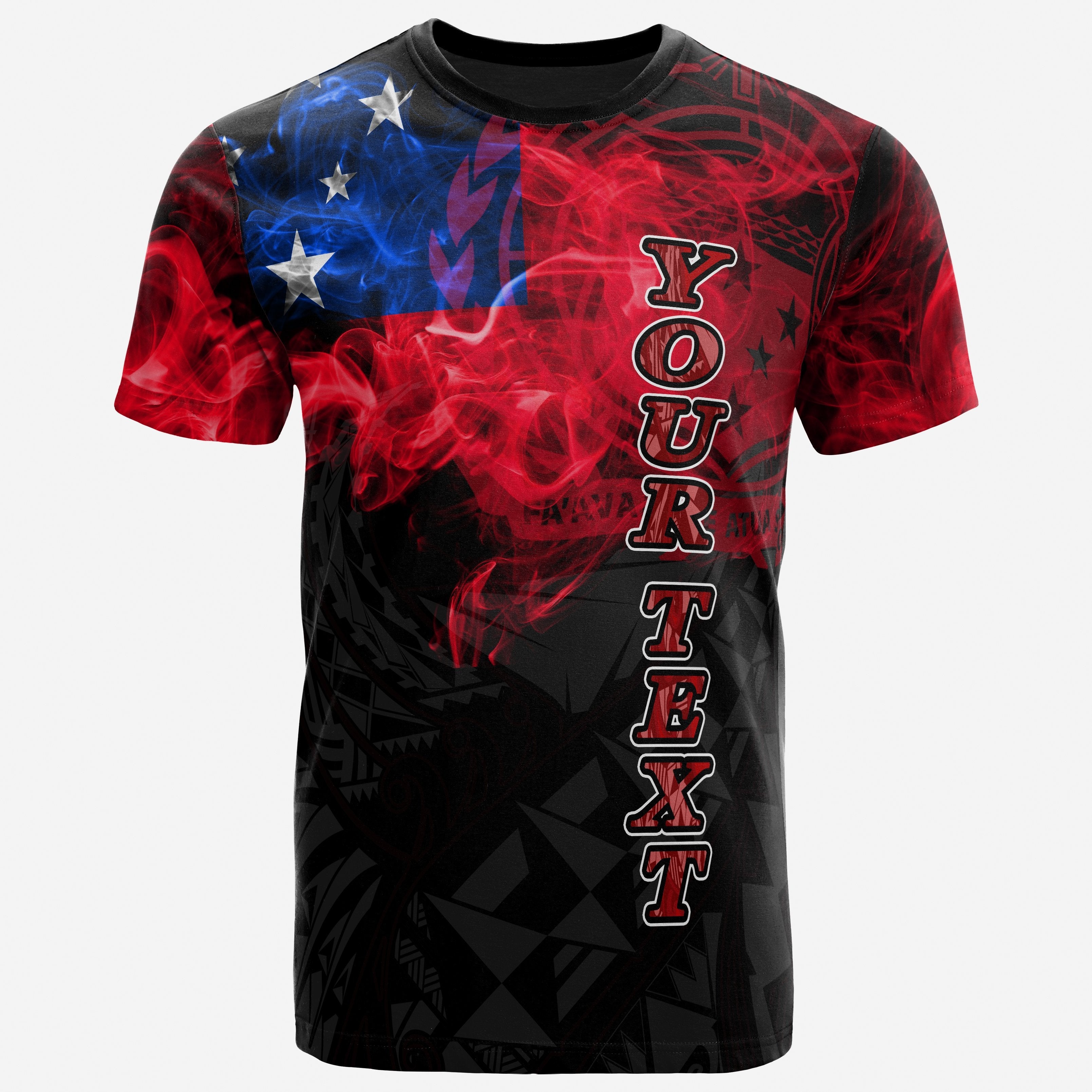 Vibe Hoodie Samoa Custom Personalised T shirt - Samoa Coat Of Arms Smoking Style - Vibe Hoodie Shop