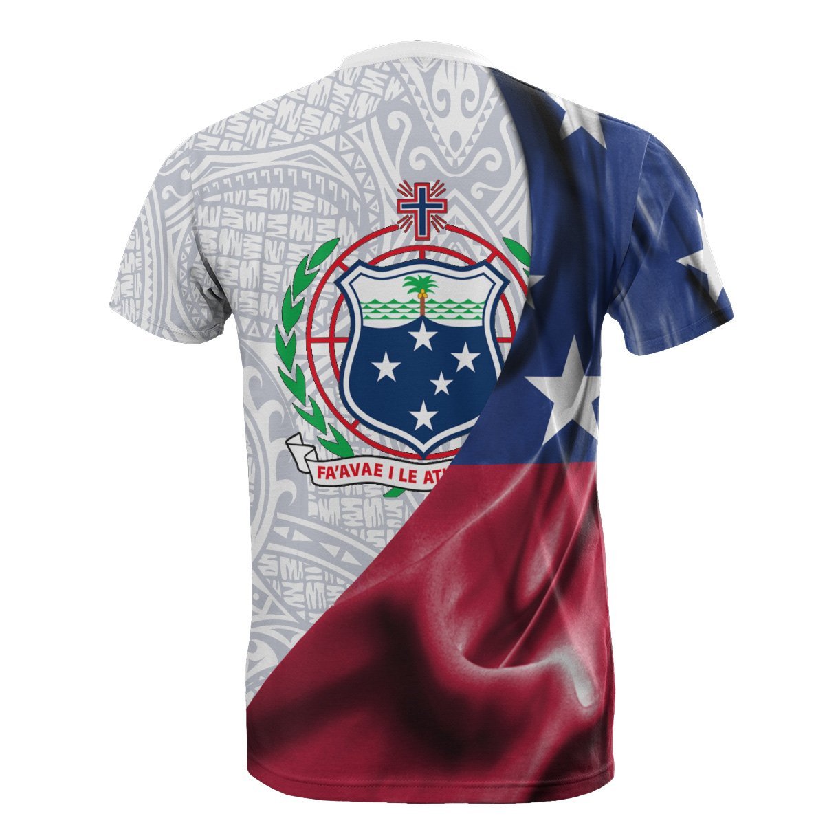 Vibe Hoodie Samoa Polynesian T shirt - Waving Silky Flag - Vibe Hoodie Shop