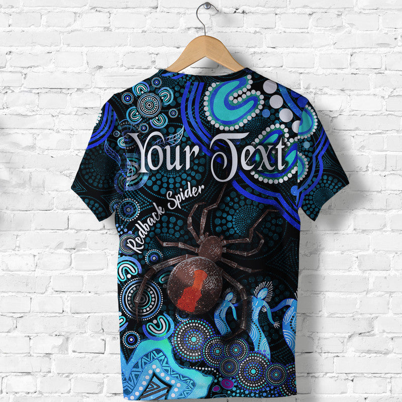 (Custom Personalised) Australian Astrology T Shirt Scorpio Redback Spider Zodiac Aboriginal Vibes - Blue - Vibe Hoodie Shop