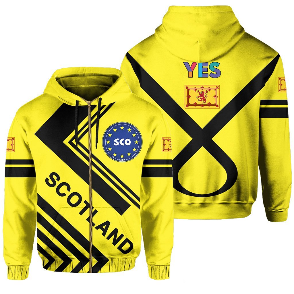 Scotland Hoodie Zip - Snp Style Yellow - Vibe Hoodie Shop