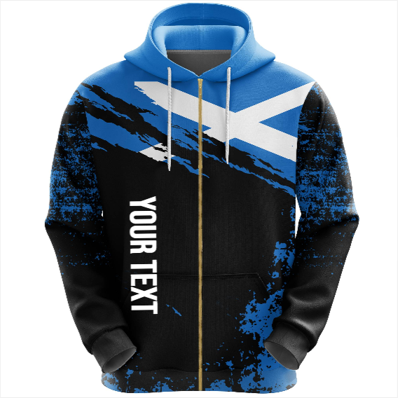 Scotland Zip Hoodie Customized - Vibe Hoodie Shop