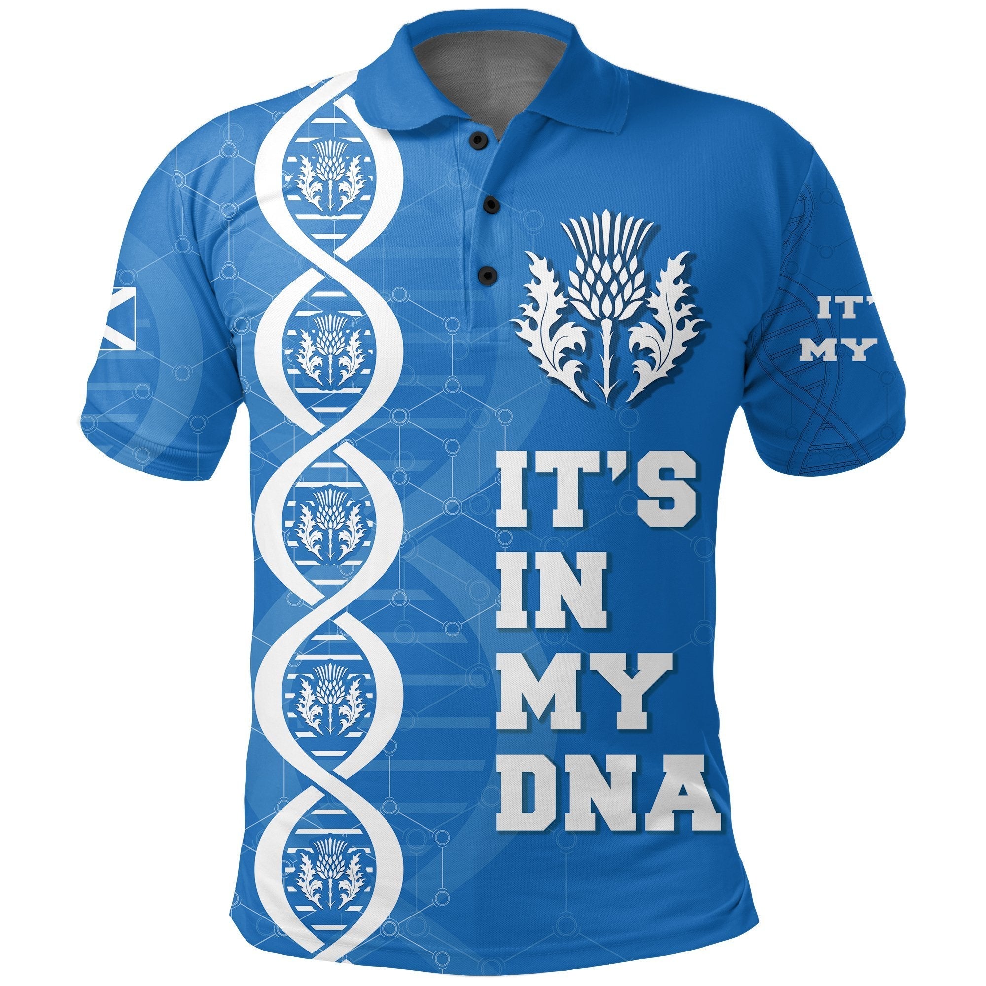 Scotland DNA Polo Shirt - Scottish Lion - Vibe Hoodie Shop