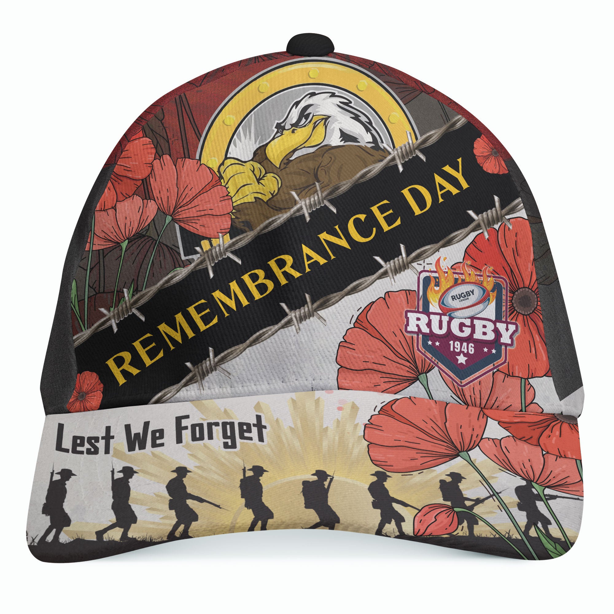 Sea Eagles Rugby Cap - Remembrance Day LEST WE FORGET Cap - Vibe Hoodie Shop