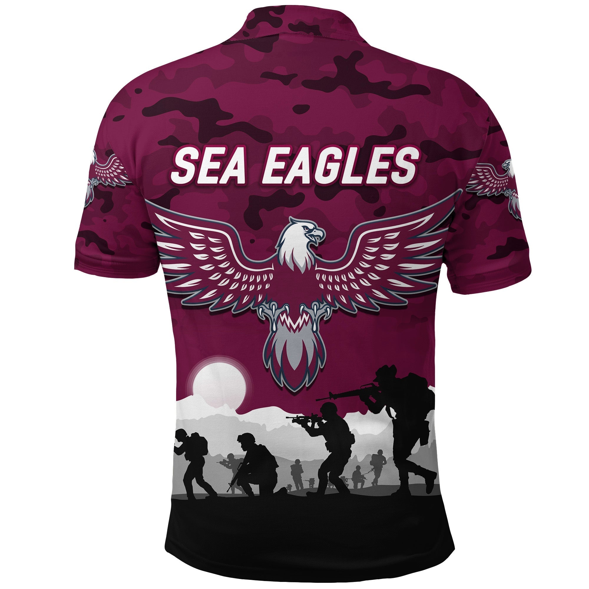 Manly Warringah Sea Eagles ANZAC 2022 Polo Shirt Simple Style - Vibe Hoodie Shop