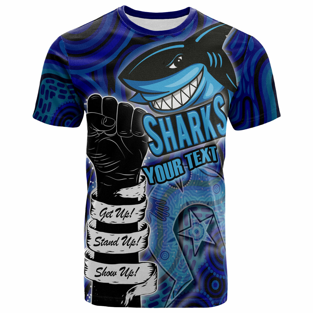 Sharks Custom T shirt - NAIDOC Week Stronger Sharks T shirt RLT12 - Vibe Hoodie Shop