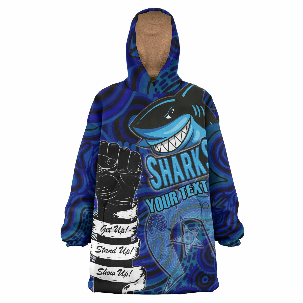 Sharks Snug Hoodie - Custom Naidoc Week Stronger Sharks Wearable Blanket Hoodie RLT14 - Vibe Hoodie Shop