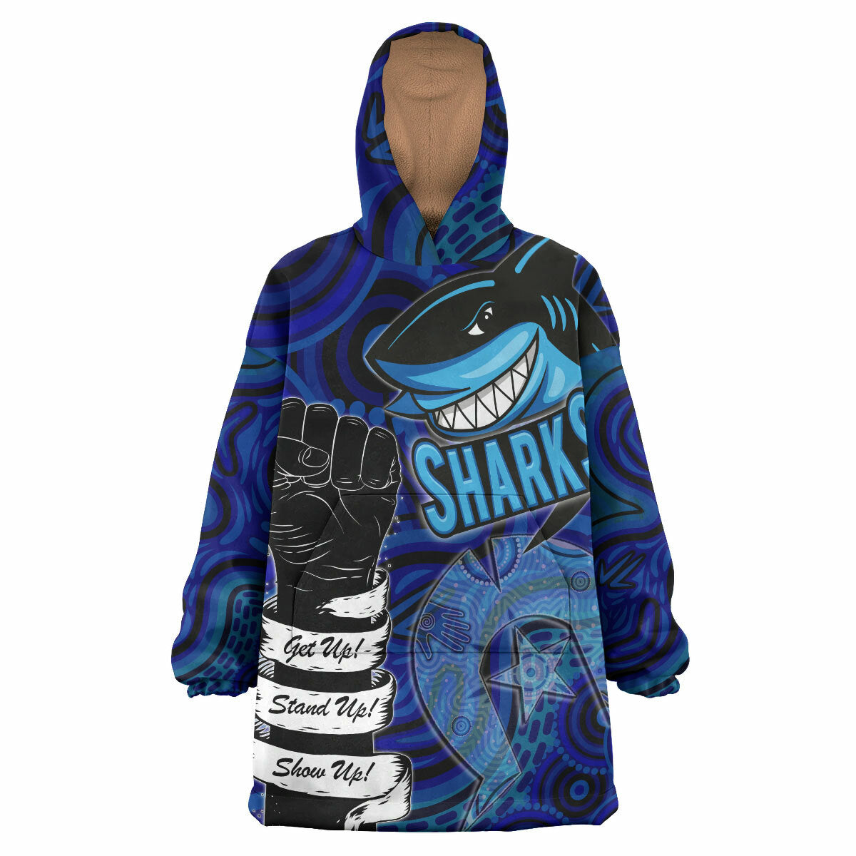 Sharks Snug Hoodie - Custom Naidoc Week Stronger Sharks Wearable Blanket Hoodie RLT14 - Vibe Hoodie Shop