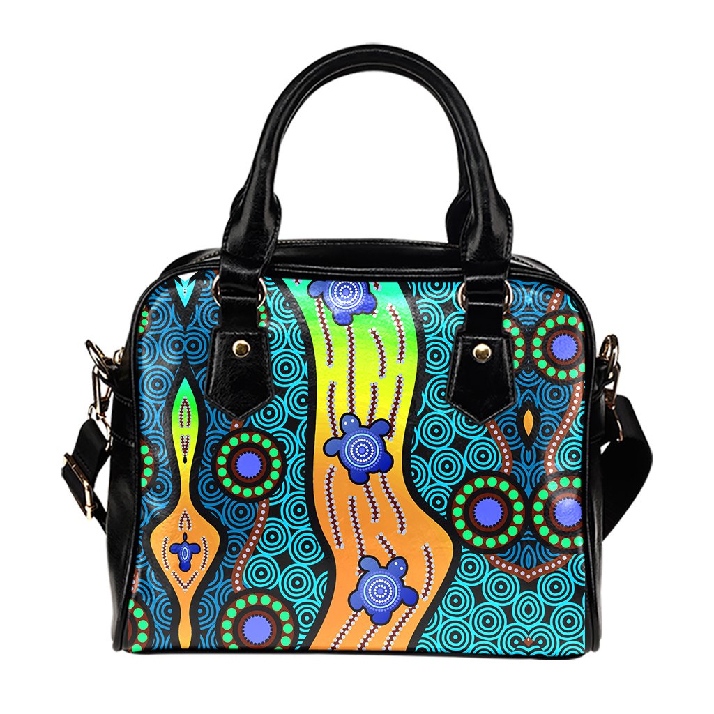 Shoulder Handbags - Aboriginal Turtle - Vibe Hoodie Shop