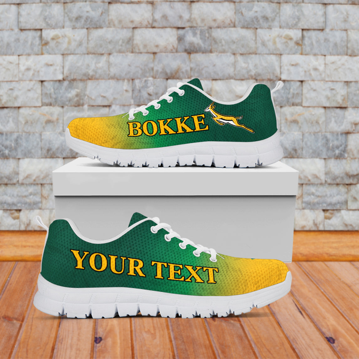 (Custom Personalised) South Africa Rugby Sneakers Protea Flower Springboks Go Bokke Ver.01 - Vibe Hoodie Shop