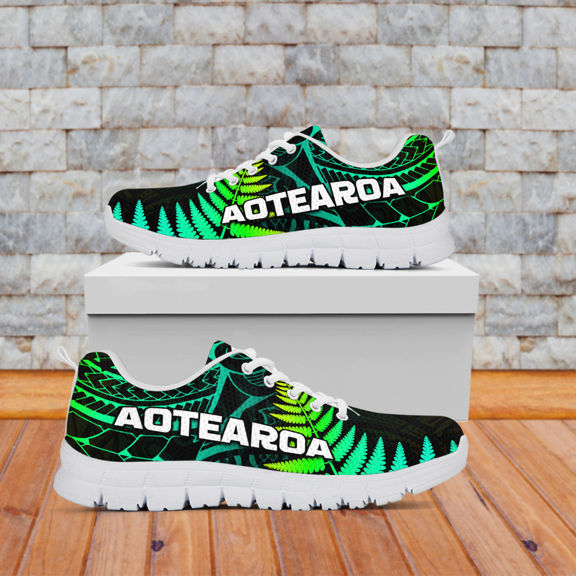 Aotearoa Fern Sneakers New Zealand Hei Tiki Green Style - Vibe Hoodie Shop