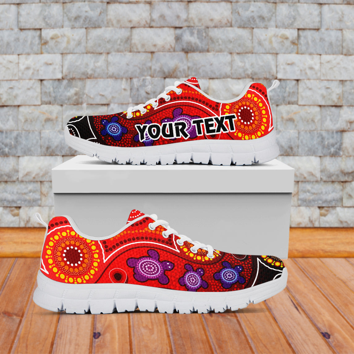 (Custom Text And Number) Australia NAIDOC Week Sneakers Australian Aboriginal Dhari Kangaroo Artsy Style - Vibe Hoodie Shop