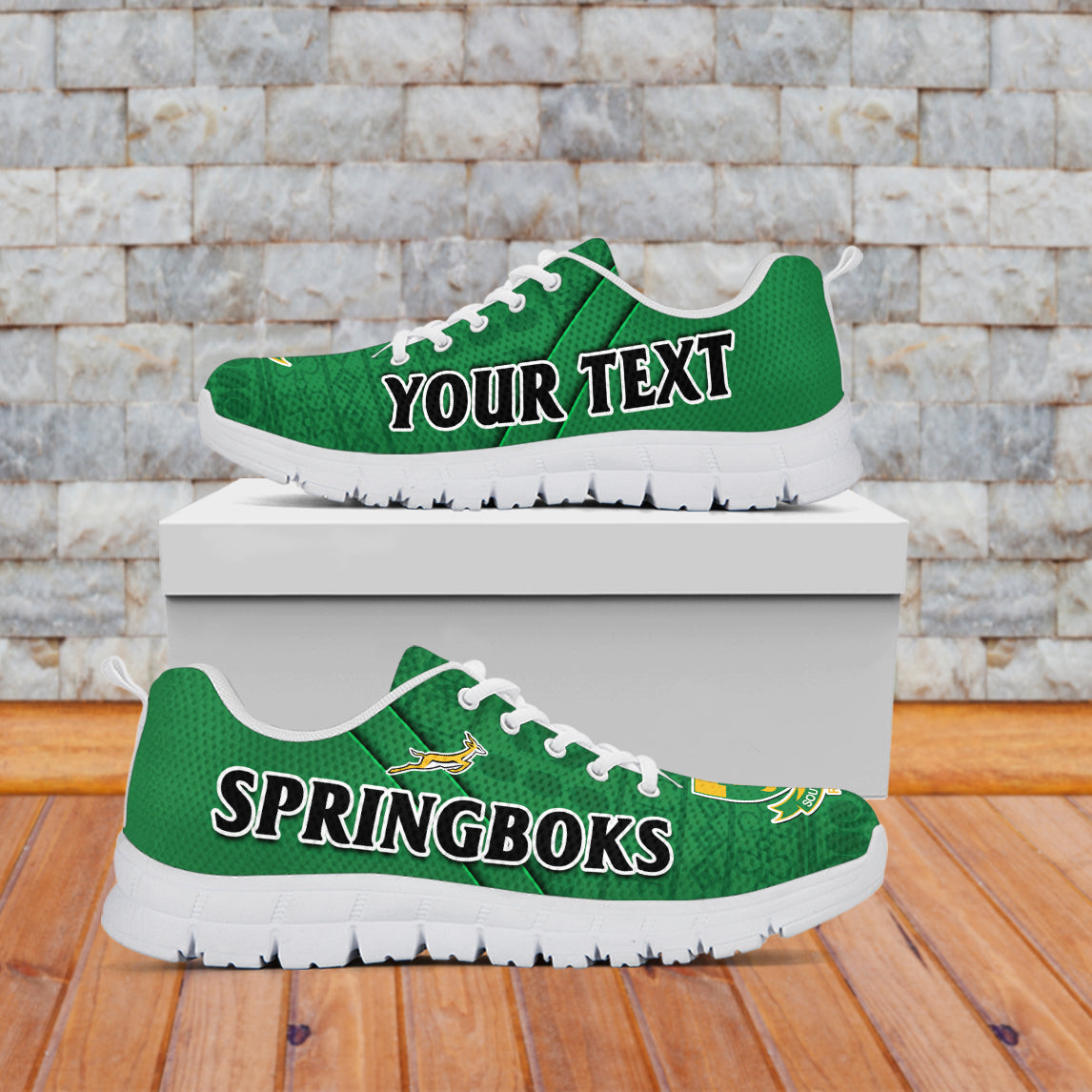 (Custom Personalised) South Africa Rugby Sneakers Bokke Springboks With African Pattern Stronger Together - Vibe Hoodie Shop