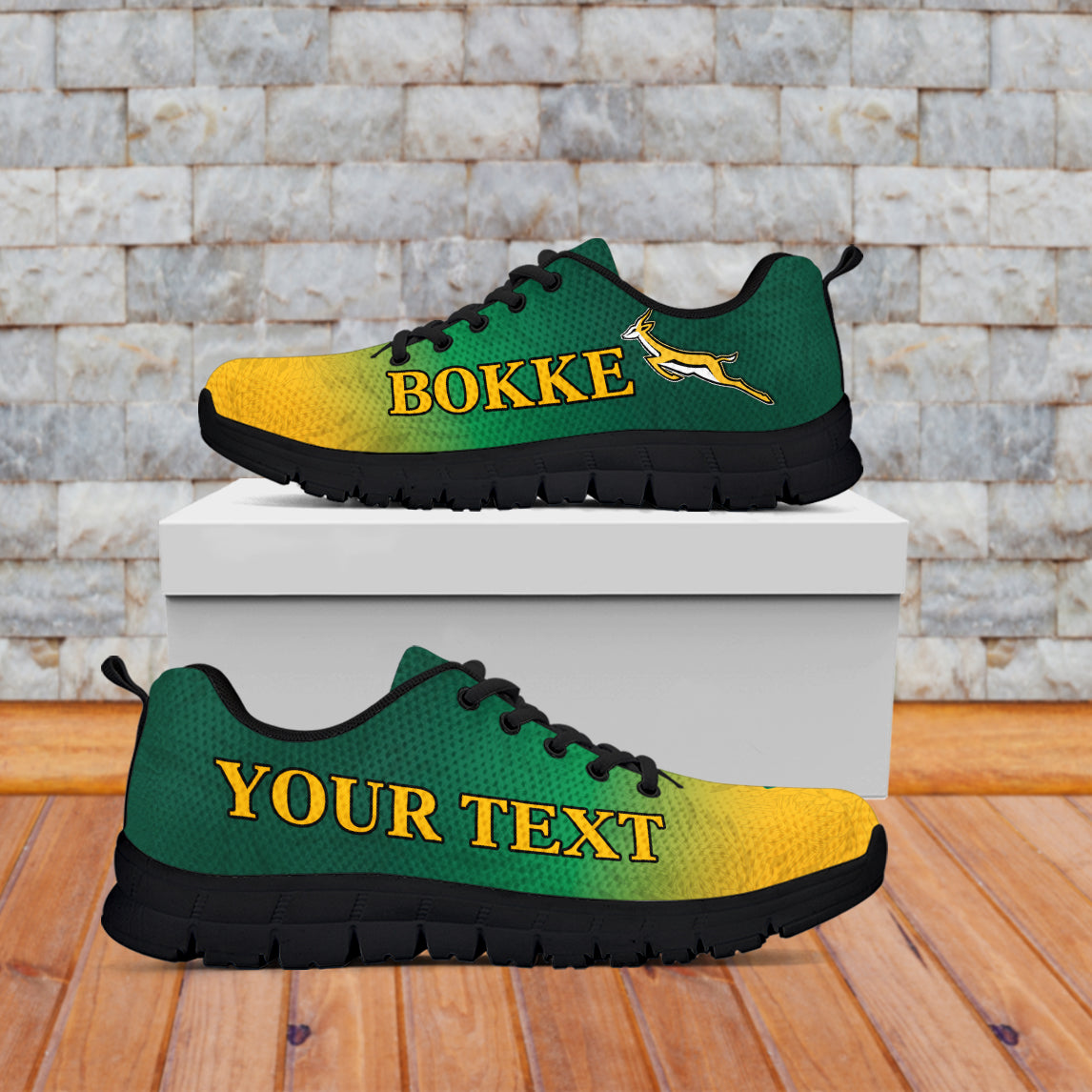 (Custom Personalised) South Africa Rugby Sneakers Protea Flower Springboks Go Bokke Ver.01 - Vibe Hoodie Shop