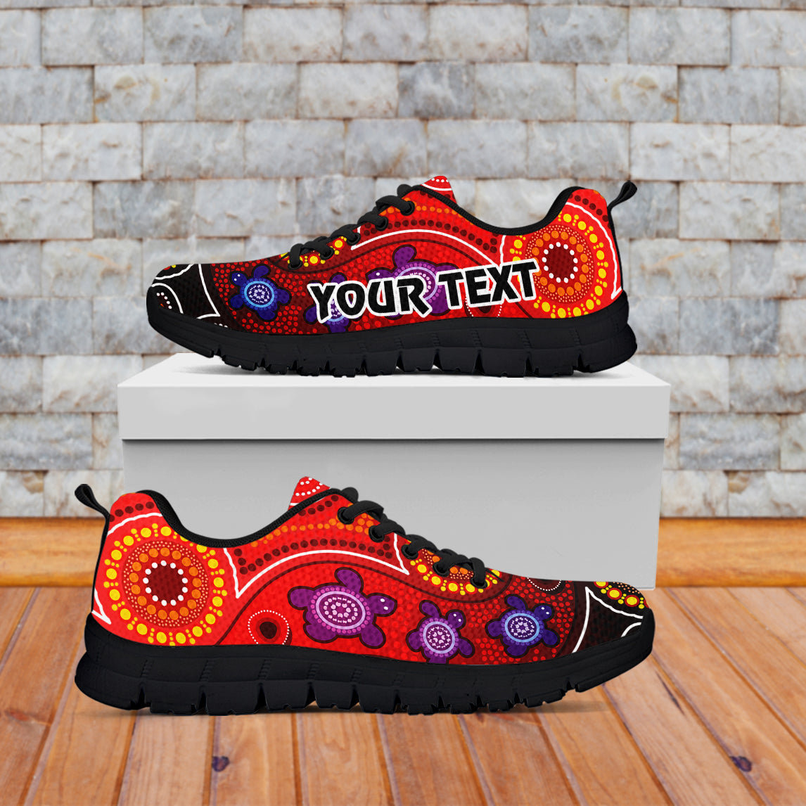 (Custom Text And Number) Australia NAIDOC Week Sneakers Australian Aboriginal Dhari Kangaroo Artsy Style - Vibe Hoodie Shop