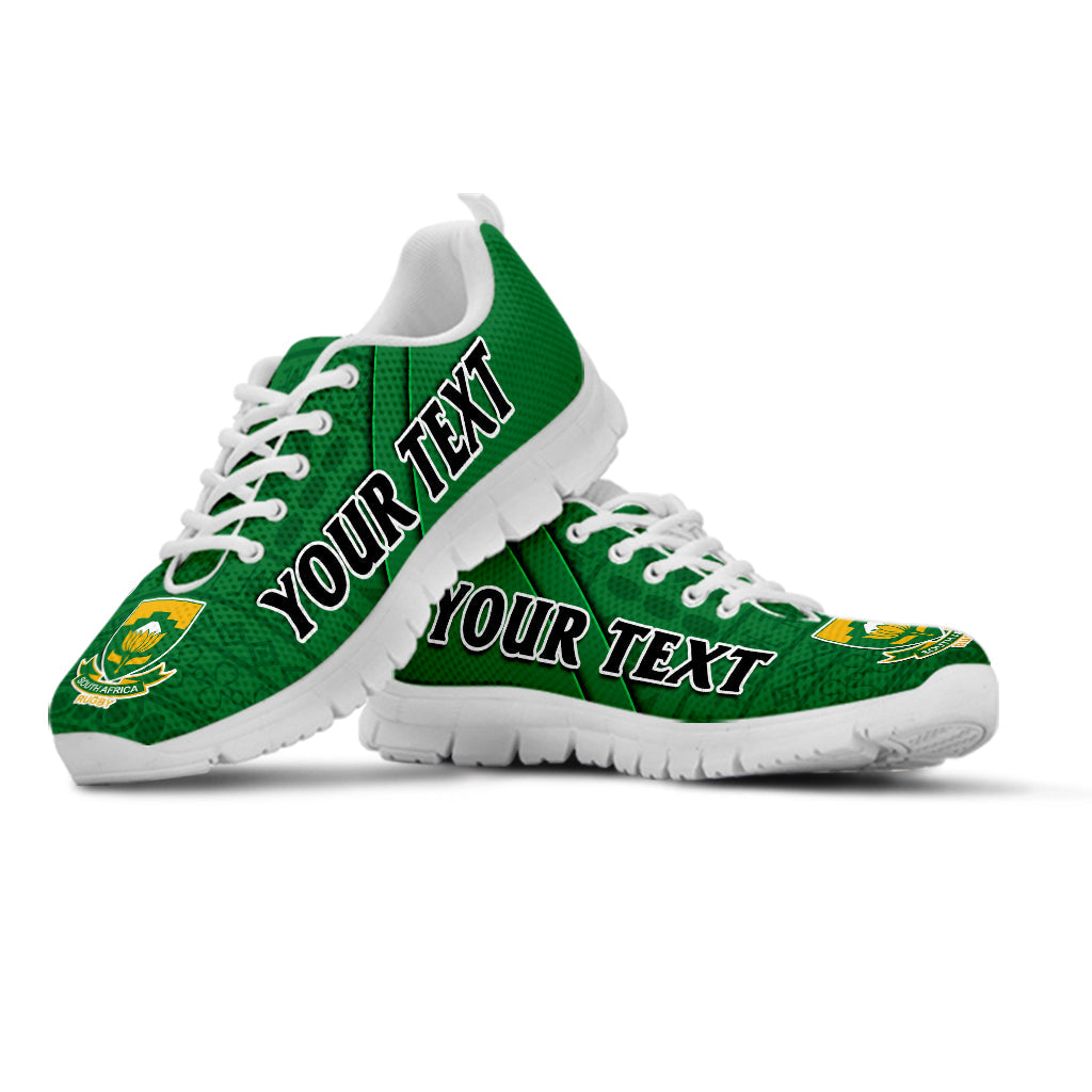 (Custom Personalised) South Africa Rugby Sneakers Bokke Springboks With African Pattern Stronger Together - Vibe Hoodie Shop