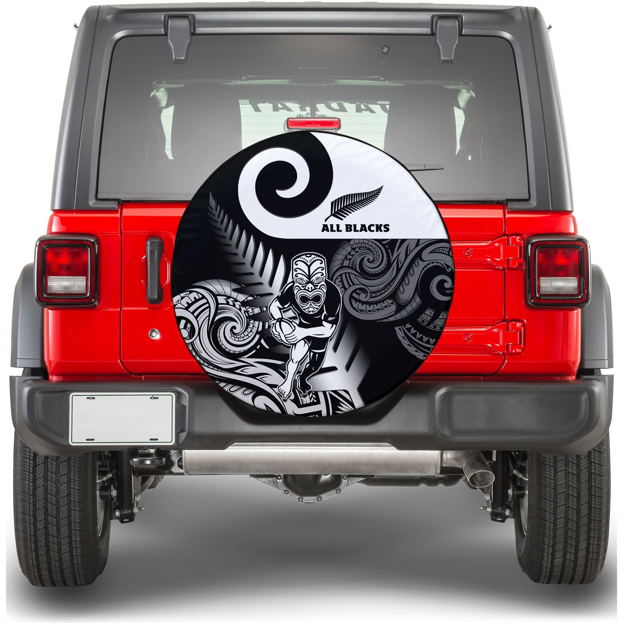 New Zealand Silver Fern Rugby Spare Tire Cover All Black Maori Koru - Vibe Hoodie Shop