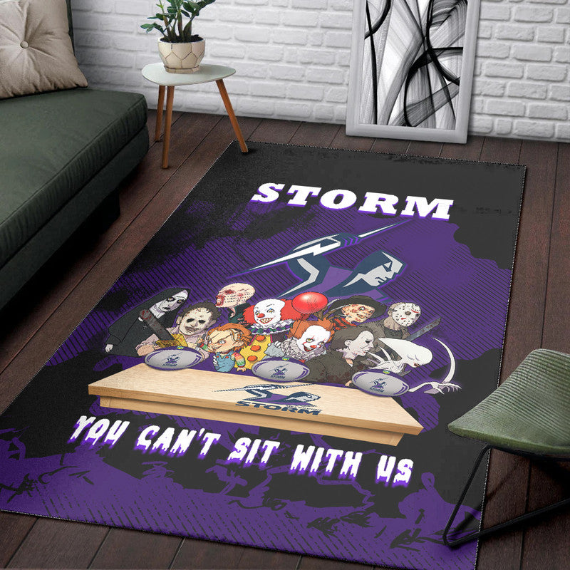 Melbourne Storm Area Rug You Cant Sit With Us Horror Movies Characters - Vibe Hoodie Shop