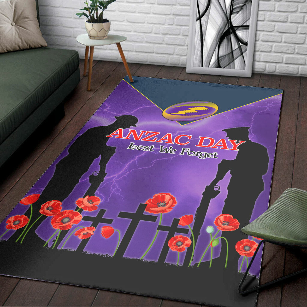 Storm Rugby Area Rug - Custom ANZAC Storms Sport Area Rug LT10 - Vibe Hoodie Shop