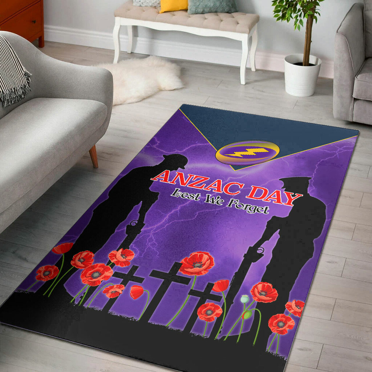 Storm Rugby Area Rug - Custom ANZAC Storms Sport Area Rug LT10 - Vibe Hoodie Shop