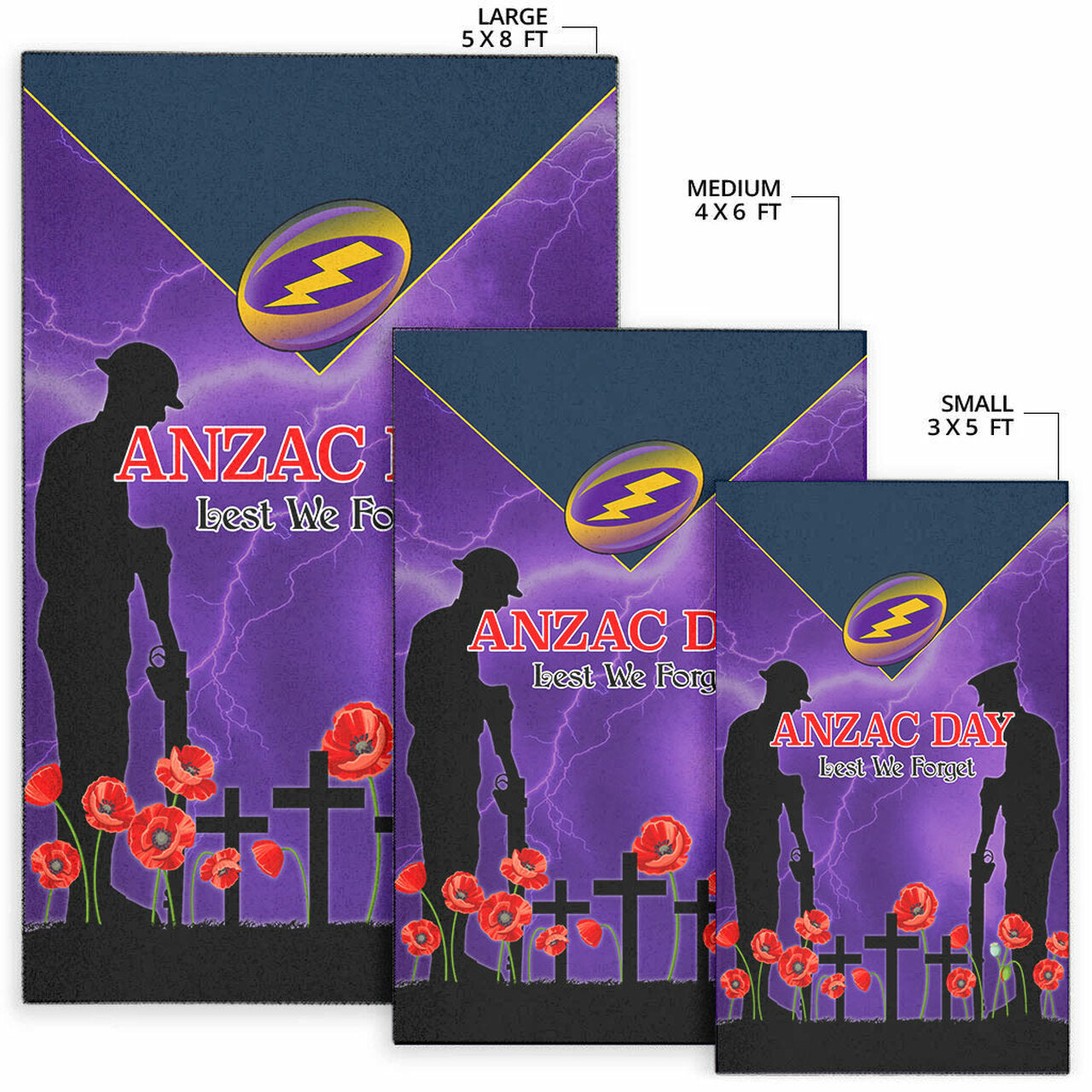 Storm Rugby Area Rug - Custom ANZAC Storms Sport Area Rug LT10 - Vibe Hoodie Shop