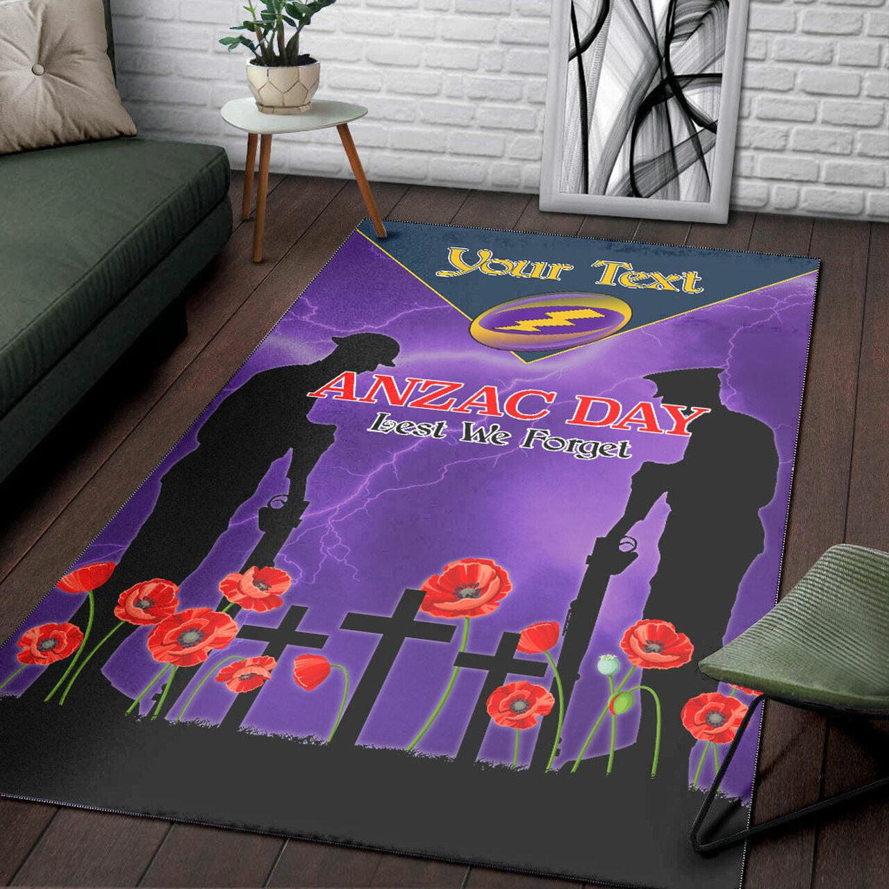 Storm Rugby Area Rug - Custom ANZAC Storms Sport Area Rug LT10 - Vibe Hoodie Shop