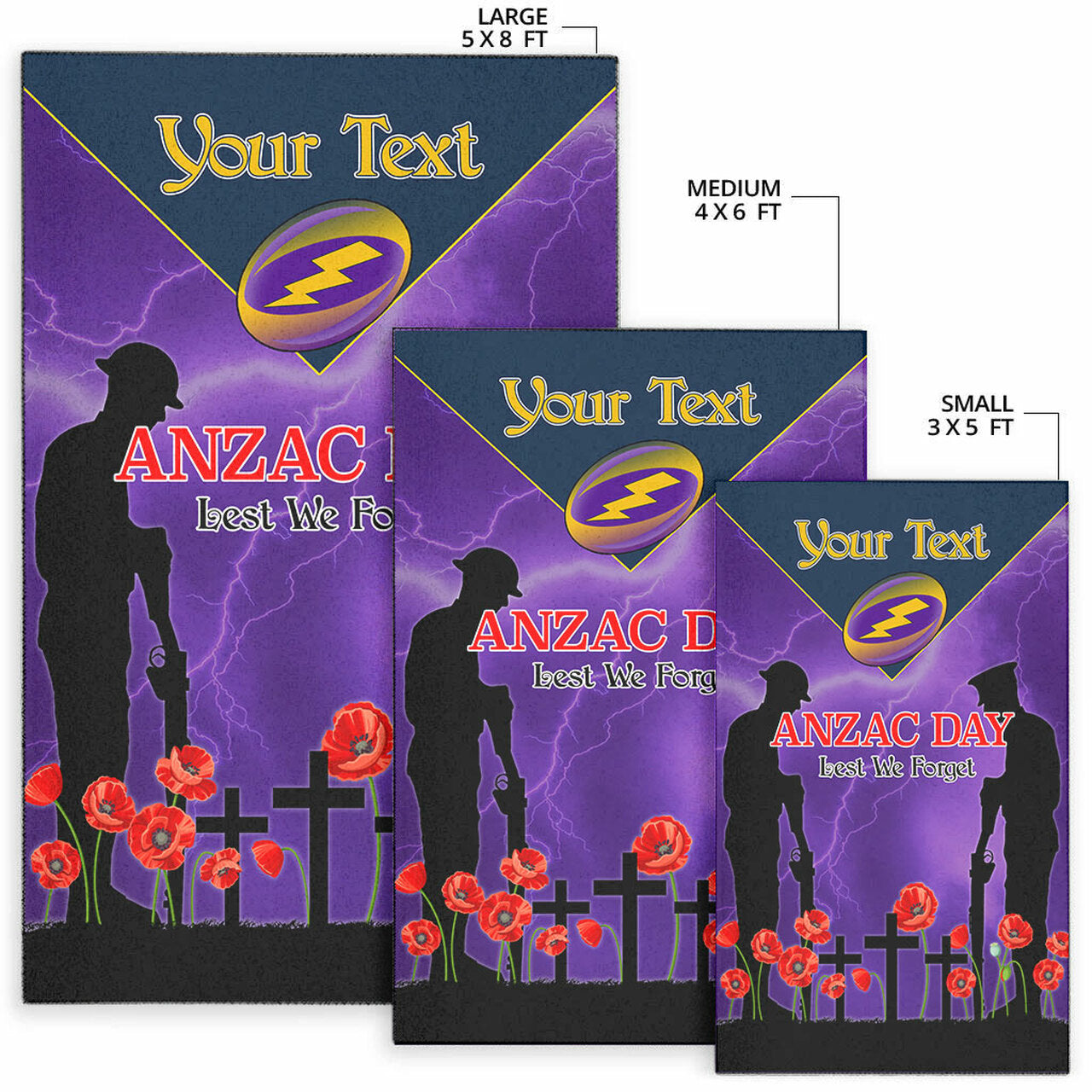 Storm Rugby Area Rug - Custom ANZAC Storms Sport Area Rug LT10 - Vibe Hoodie Shop