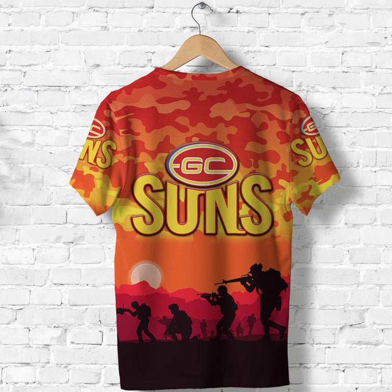 Gold Coast Suns ANZAC T shirt Simple Style - Vibe Hoodie Shop
