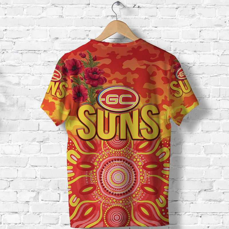 Gold Coast Suns ANZAC T shirt Indigenous Vibes - Vibe Hoodie Shop