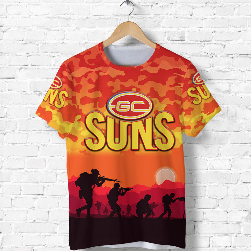 Gold Coast Suns ANZAC T shirt Simple Style - Vibe Hoodie Shop