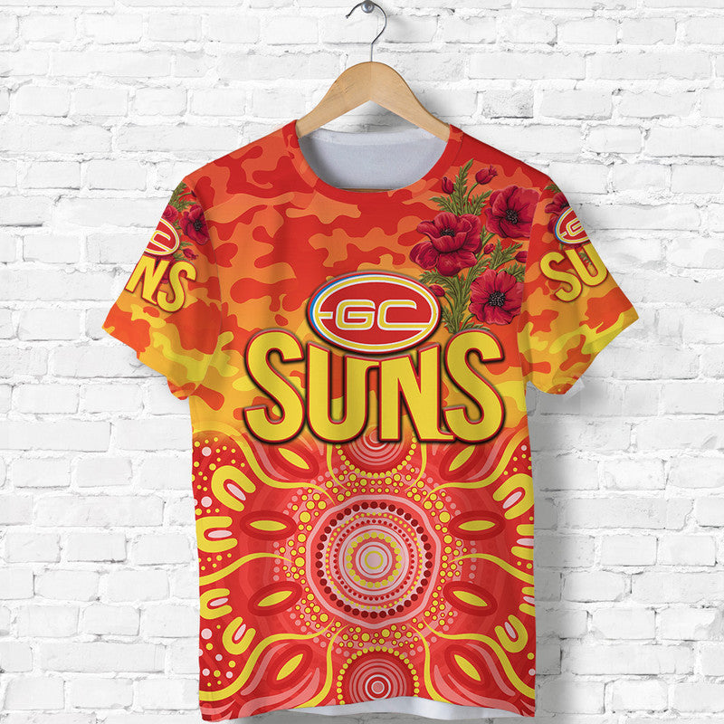 Gold Coast Suns ANZAC T shirt Indigenous Vibes - Vibe Hoodie Shop