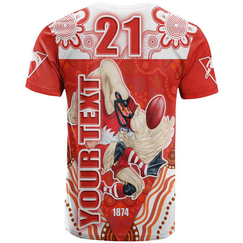 (Custom Personalised) Sydney Swans Aboriginal Style T Shirt  LT9 - Vibe Hoodie Shop