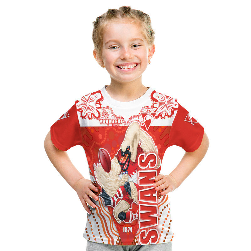 (Custom Personalised) Sydney Swans Aboriginal Style T Shirt  LT9 - Vibe Hoodie Shop
