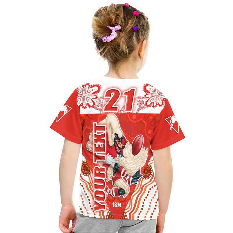 (Custom Personalised) Sydney Swans Aboriginal Style T Shirt  LT9 - Vibe Hoodie Shop