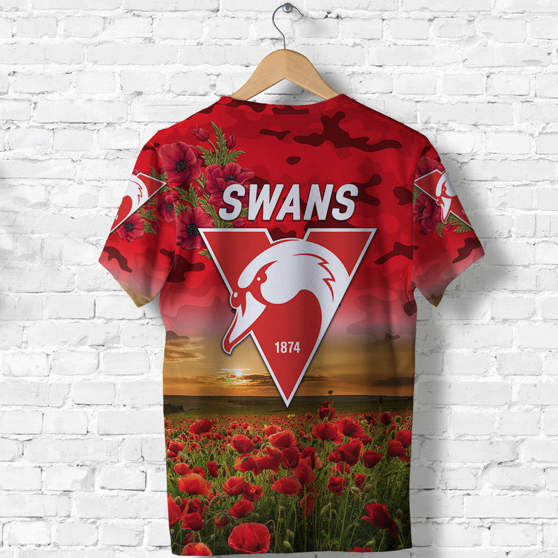 Sydney Swans ANZAC T shirt Poppy Vibes - Vibe Hoodie Shop