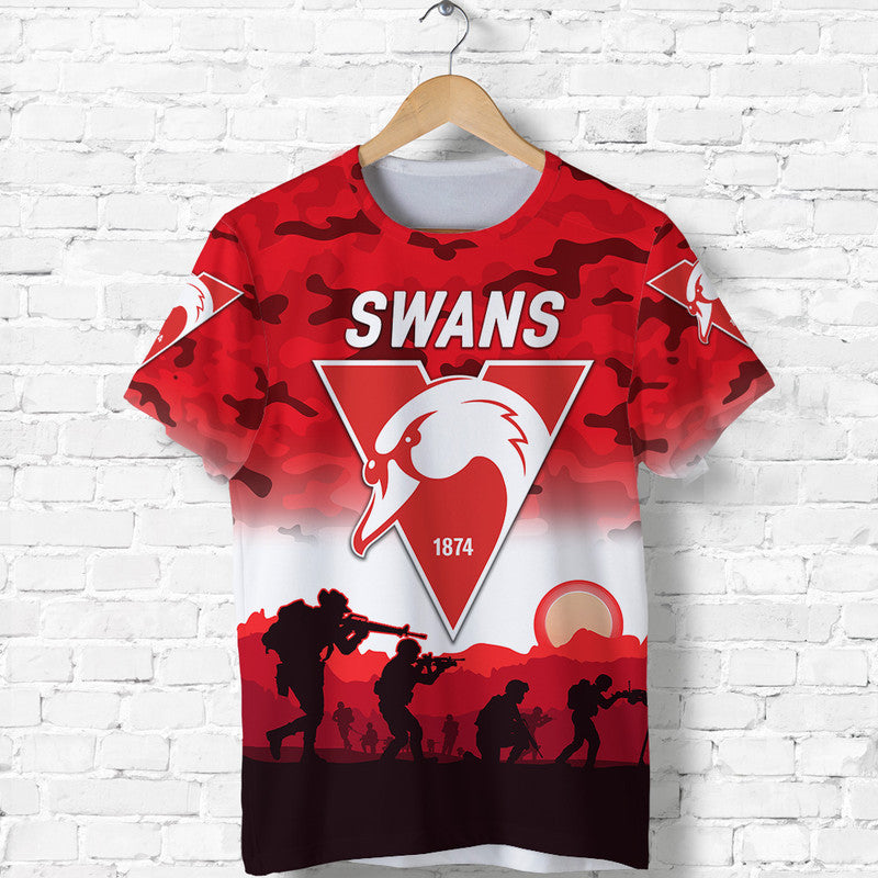 (Custom Personalised) Sydney Swans ANZAC T shirt Simple Style - Vibe Hoodie Shop